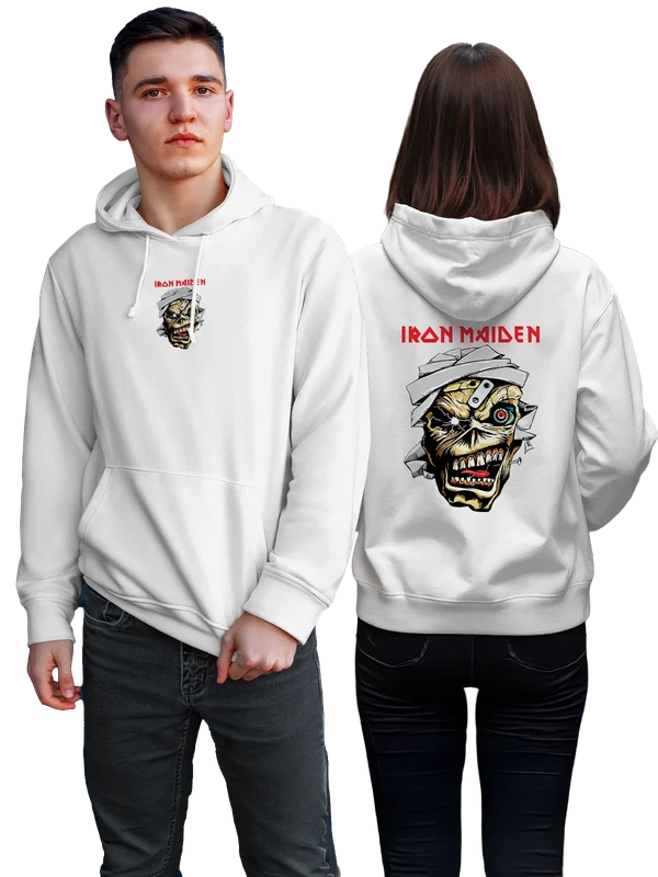 Худи Iron Maiden зомби Эдди с разорванной головой — Белая, фото 1