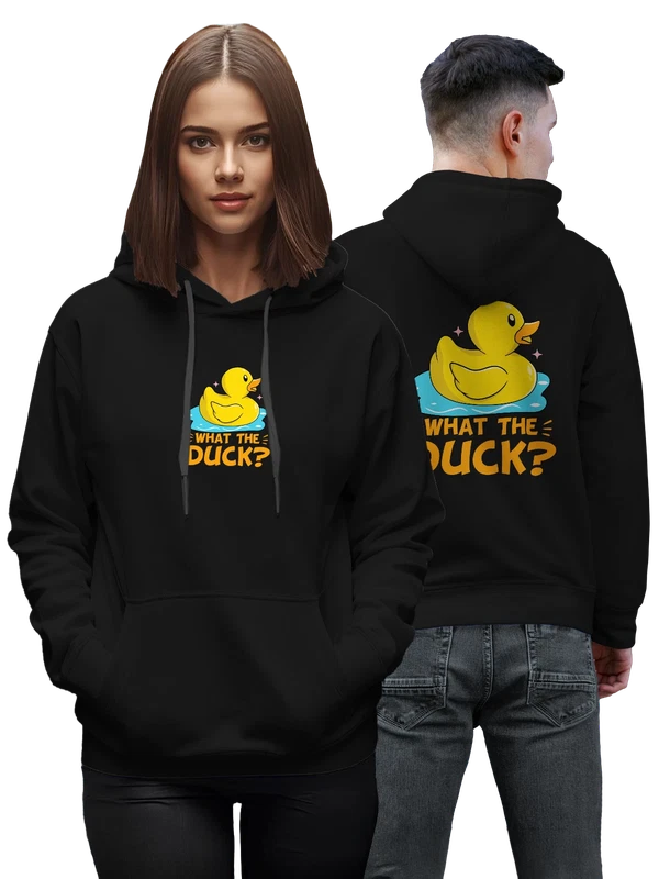 Худи с утенком what the duck — Чёрная, фото 1