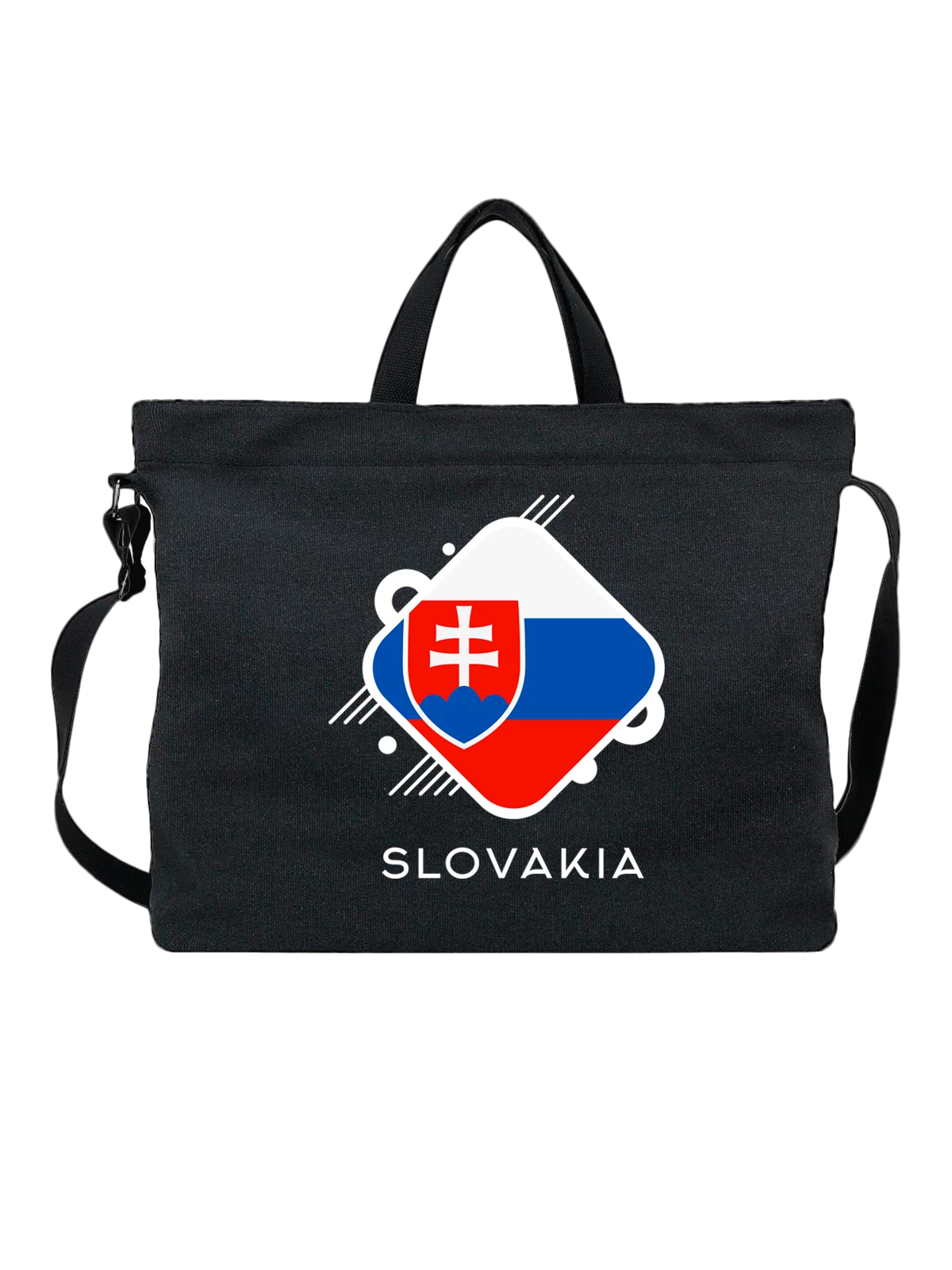 Сумка Флаг Словакии Slovakia чёрная с принтом — национальная символика — Чёрная, фото 1