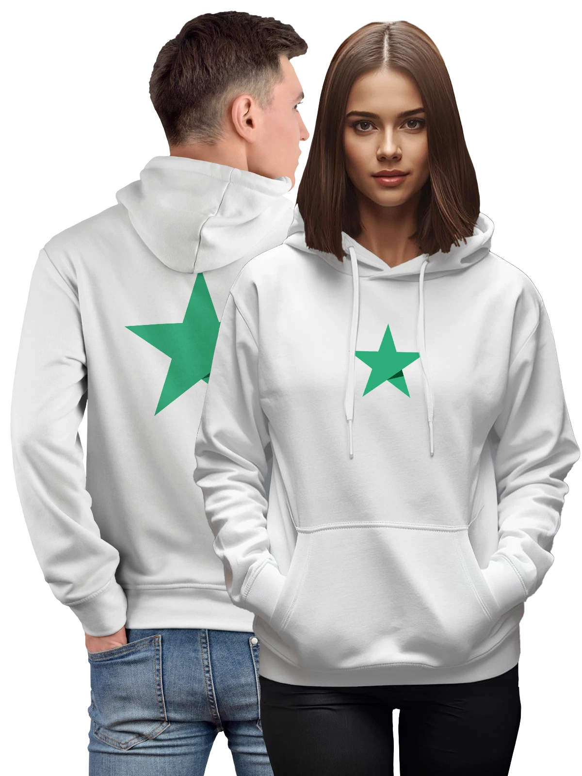 Худи Trustpilot белое с принтом — репутация бизнеса — Белая, фото 1