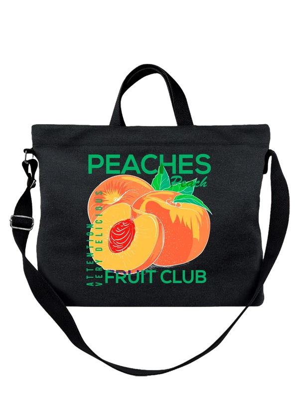 Сумка с персиками peaches — Чёрная, фото 1