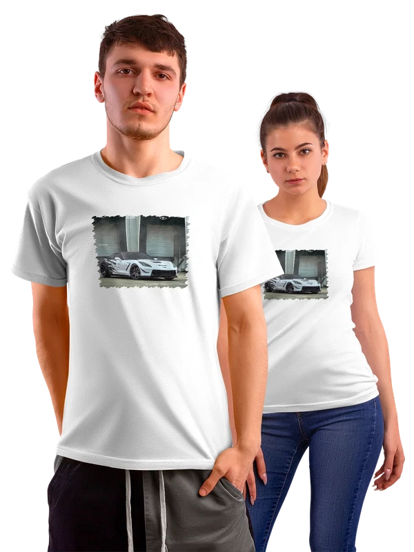 Футболка машина Chevrolet Stingray C7 — Белая, фото 1