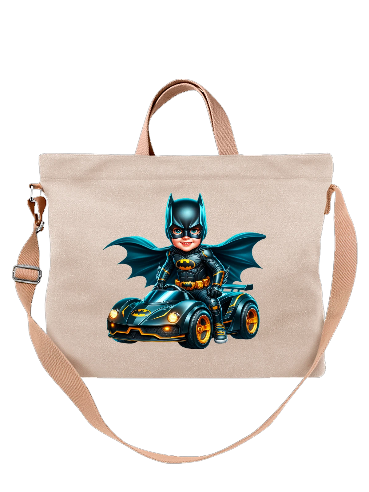 Сумка с ребенком Бэтменом Batman белая с принтом — поп культура — Белая, фото 1