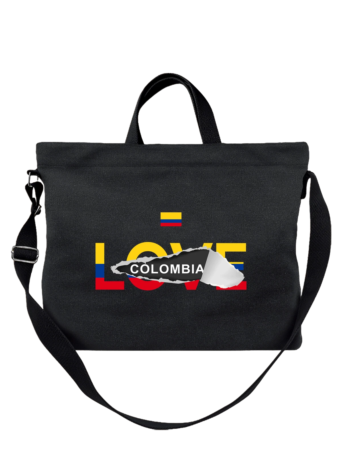 Сумка Флаг Колумбии Colombia чёрная с принтом — национальная символика — Чёрная, фото 1
