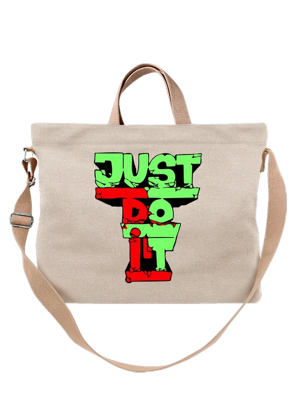 Сумка надпись Just Do It в граффити стиле — Белая, фото 1