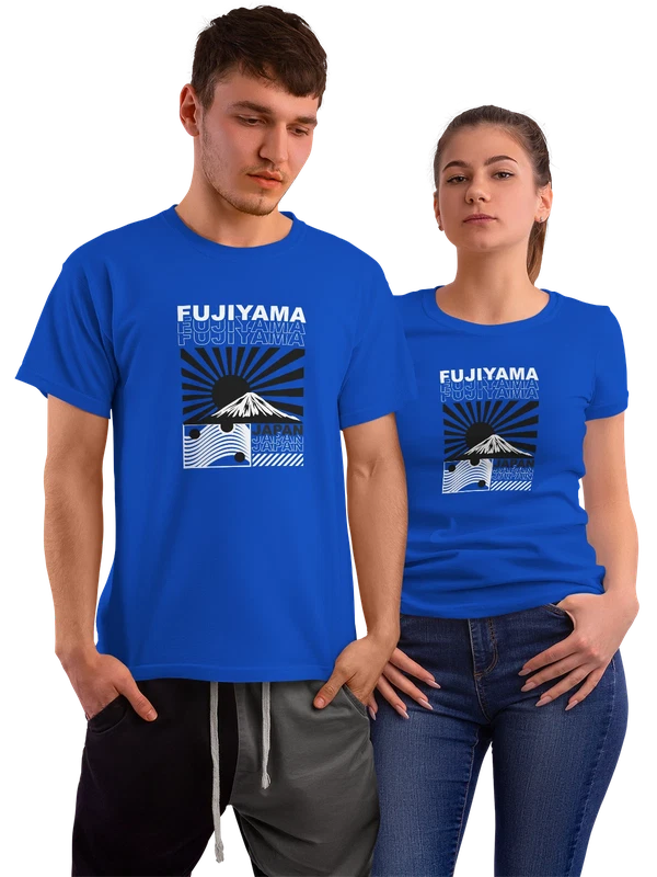 Футболка с надписью Япония Фудзияма — Синяя, фото 1