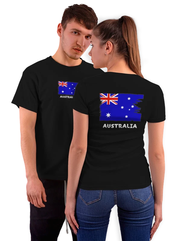 Футболка с флагом Австралии Australia — Чёрная, фото 1