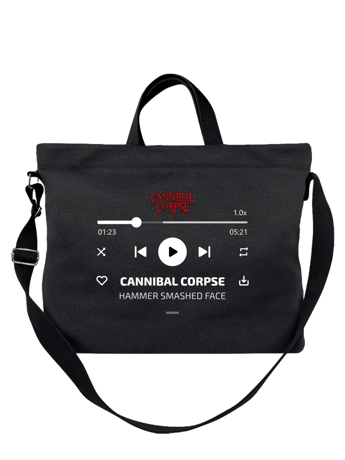 Сумка Cannibal Corpse hammer smashed face чёрная с принтом — футболка подростку — Чёрная, фото 1