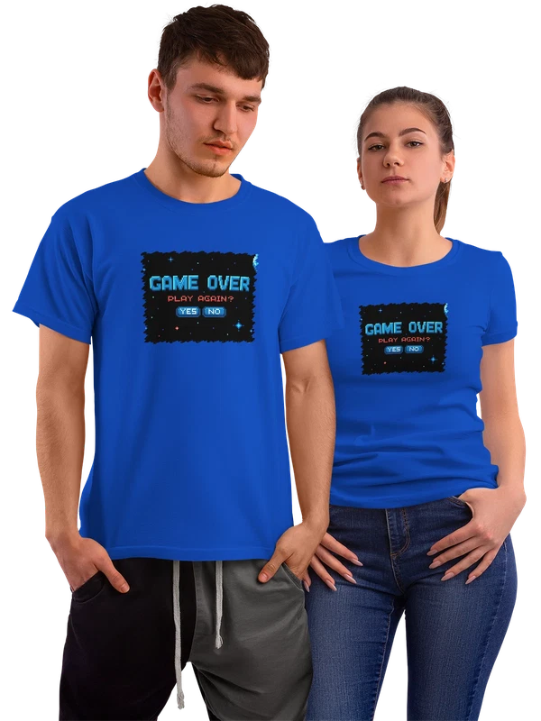 Футболка Игра Game Over Pixel art — Синяя, фото 1