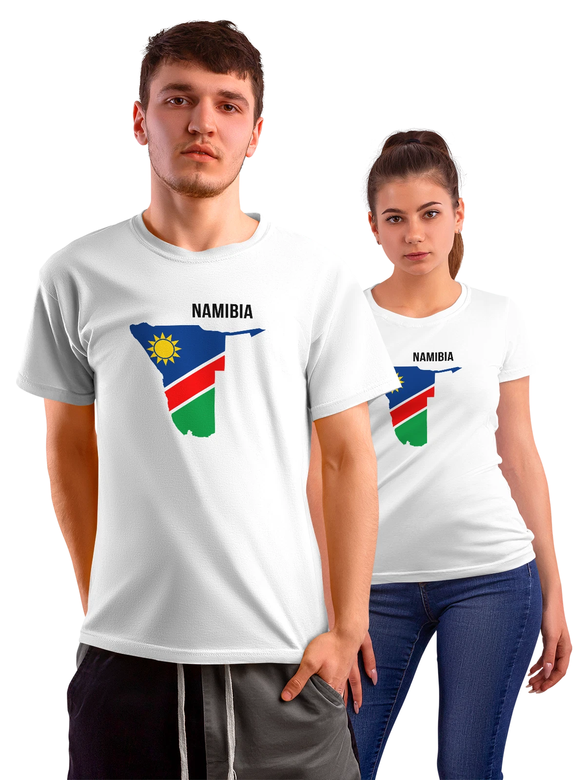 Футболка с флагом Намибии Namibia белая с принтом — национальная символика — Белая, фото 1