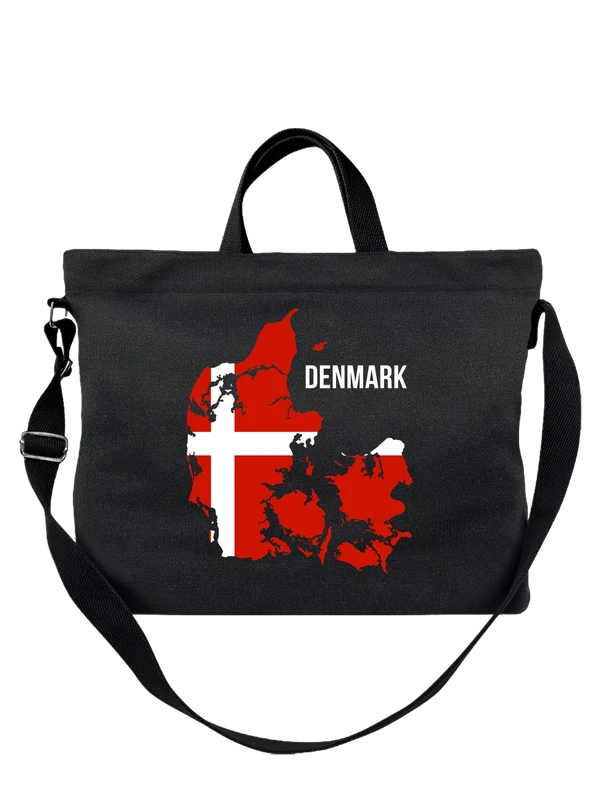 Сумка с флагом Дании Denmark — Чёрная, фото 1