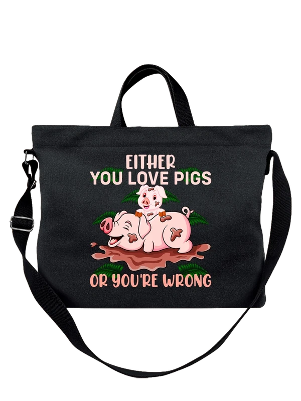 Сумка свиньи love pigs — Чёрная, фото 1