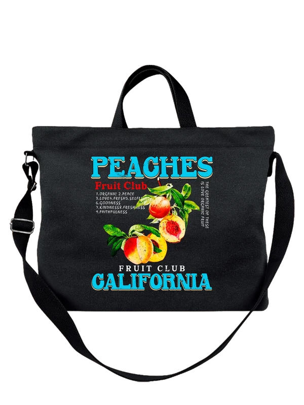 Сумка персики peaches California — Чёрная, фото 1