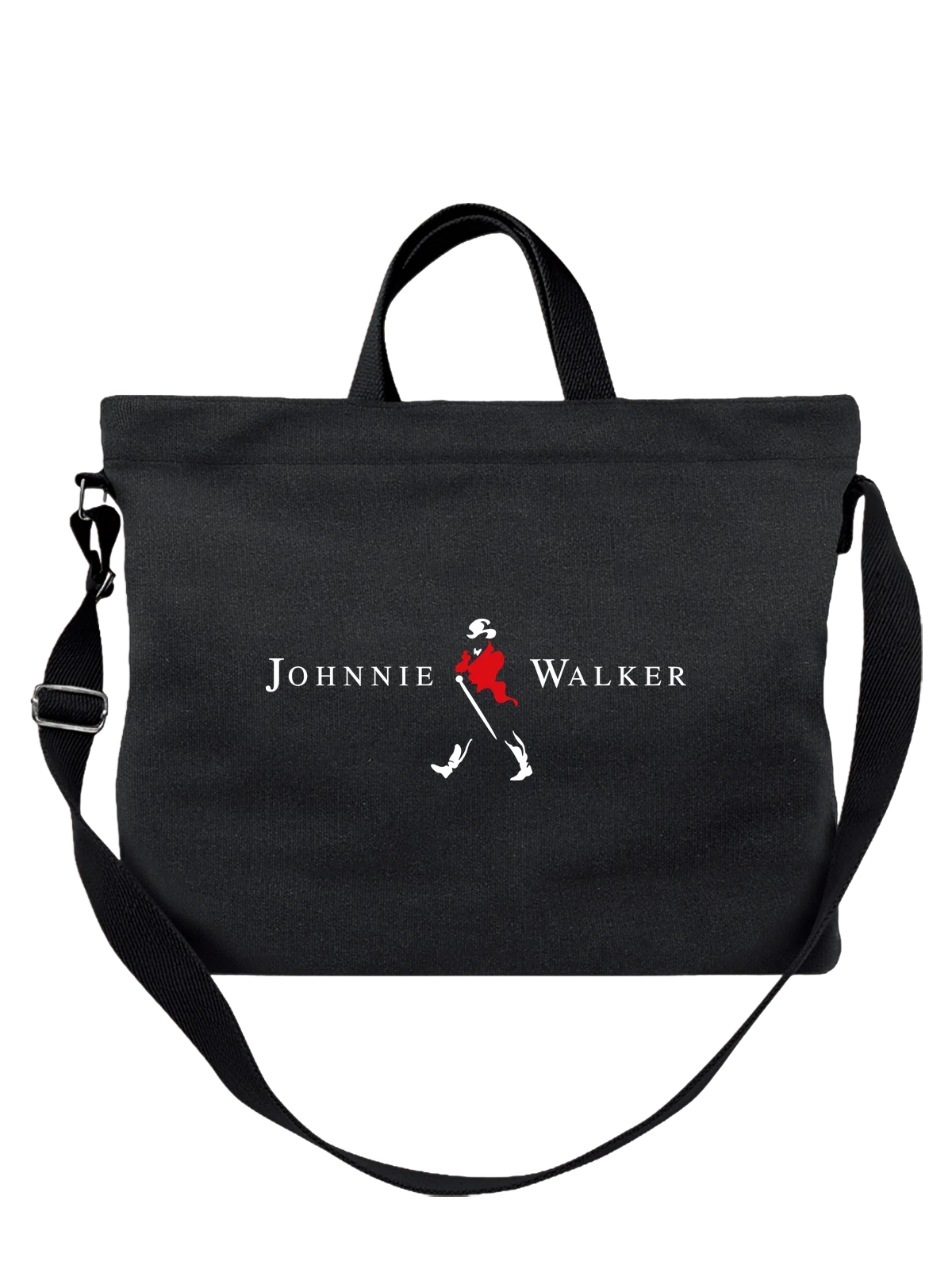 Сумка Johnnie Walker чёрная с принтом — фирменная символика — Чёрная, фото 1