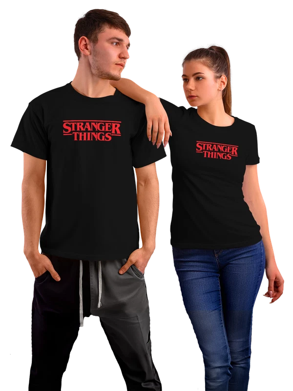 Футболка надпись Stranger Things — Чёрная, фото 1