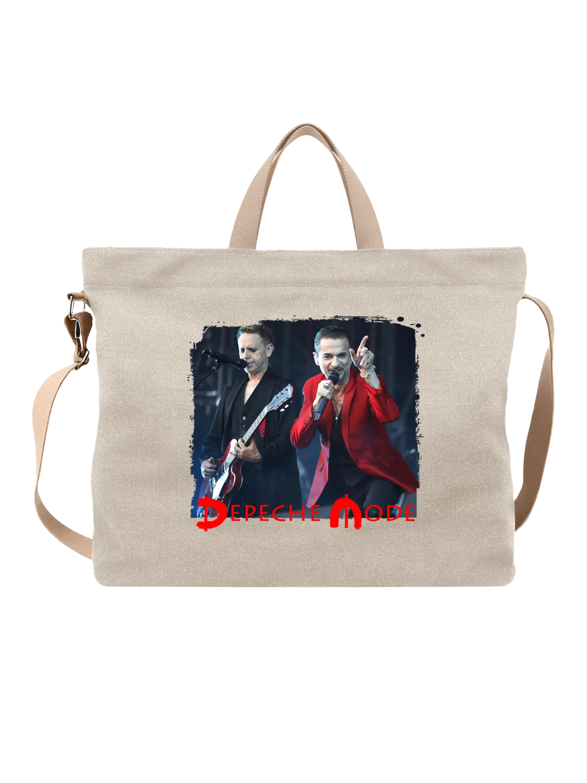 Сумка Depeche Mode Депеш Мод белая с принтом — футболка подростку — Белая, фото 1