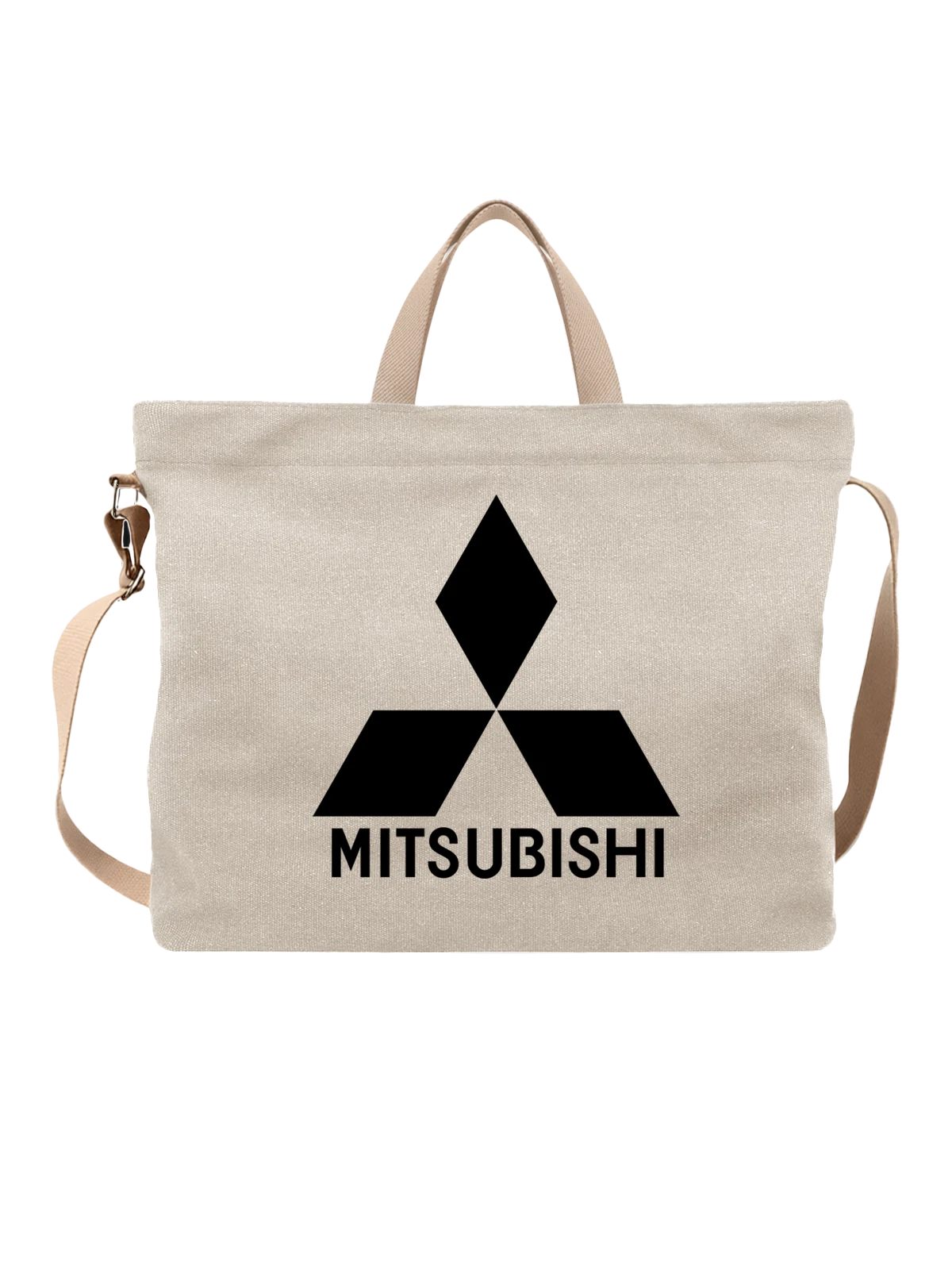 Сумка Mitsubishi белая с принтом — симметричная геометрия — Белая, фото 1