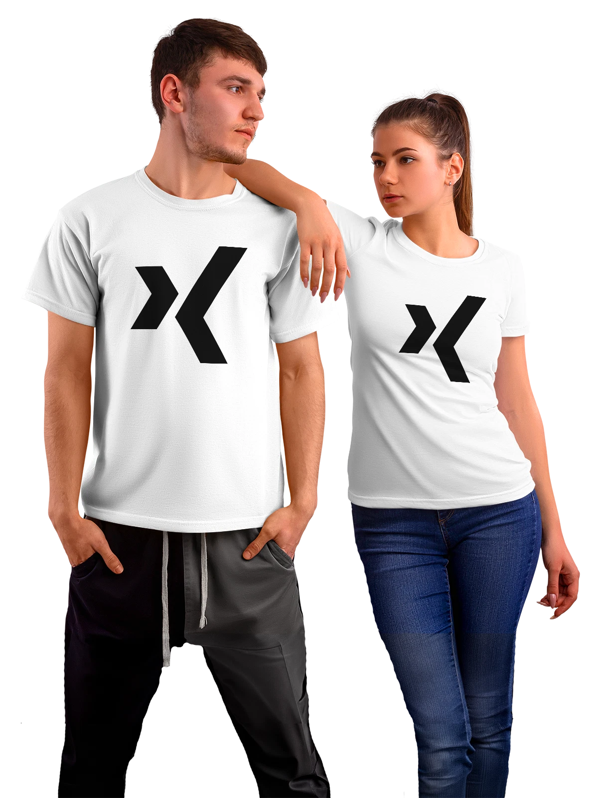 Футболка Xing белая с принтом — современная айдентика — Белая, фото 1