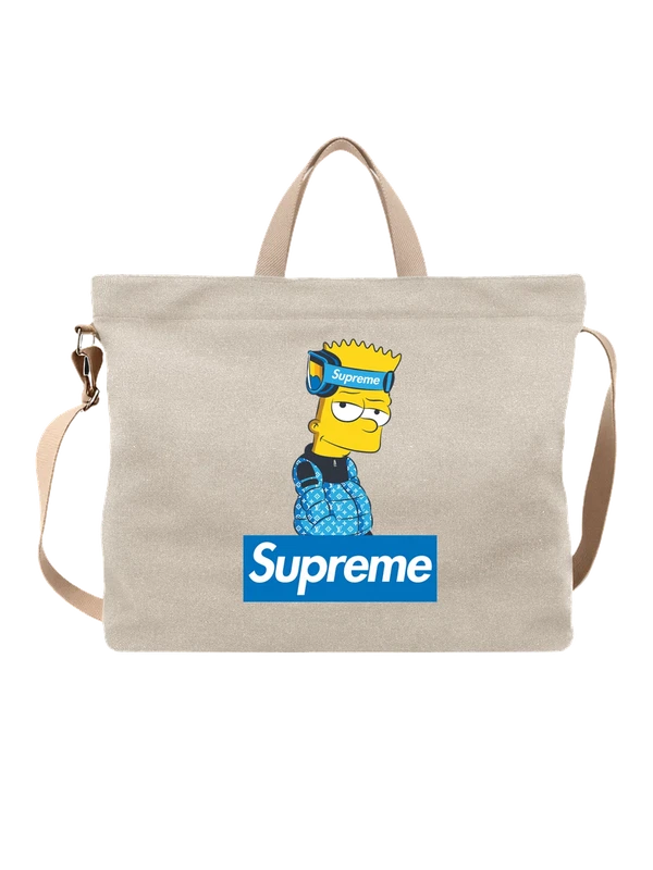 Сумка Барт Симпсон Supreme в синих очках — Белая, фото 1