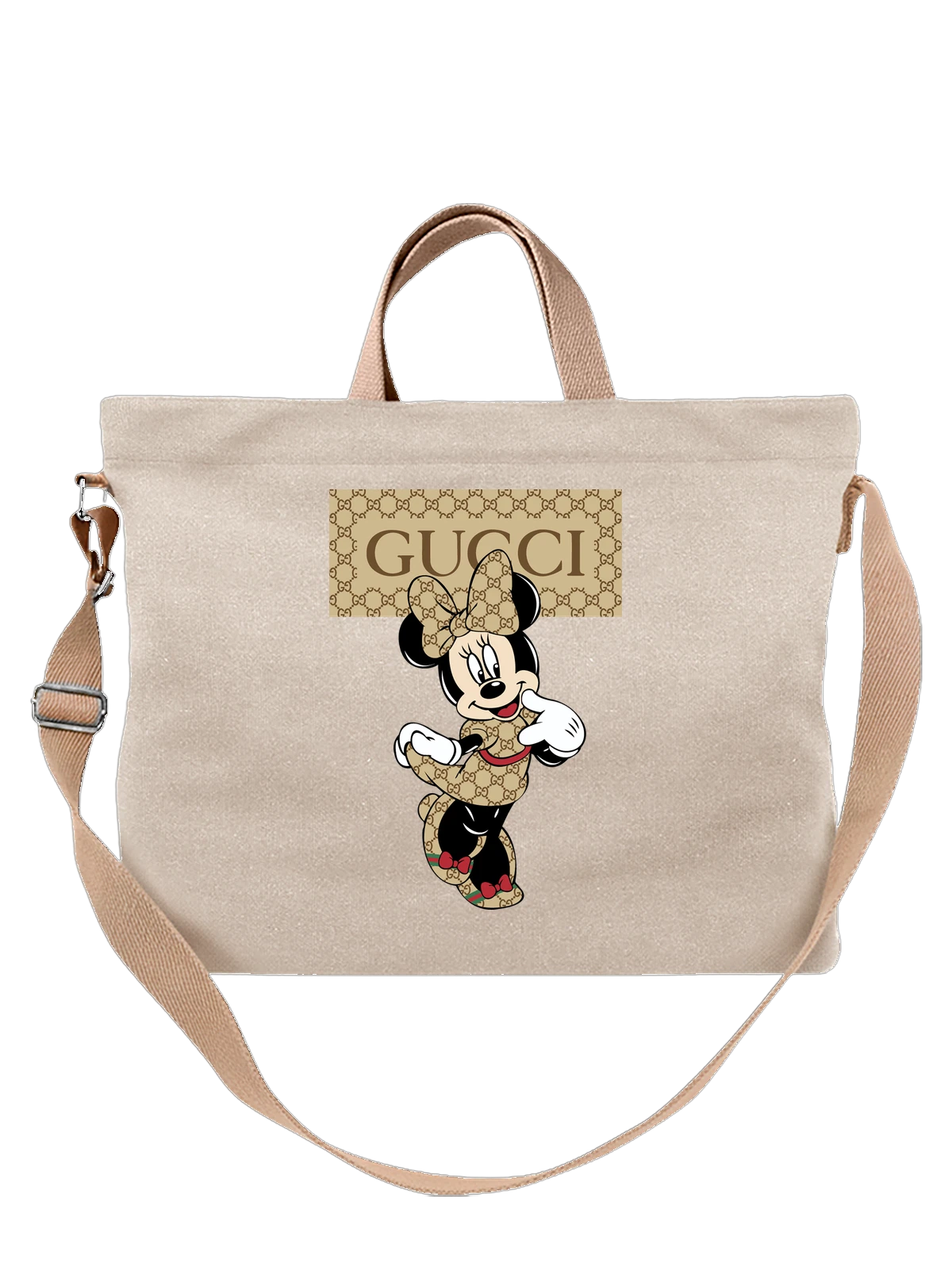 Сумка Минни Маус Gucci с логотипом GG белая с принтом — дизайнерский арт — Белая, фото 1