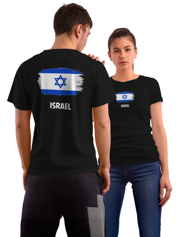 Футболка c флагом Израиль Israel — Чёрная, фото 1