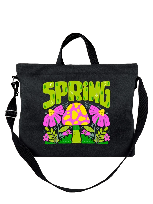 Сумка цветы spring весна — Чёрная, фото 1