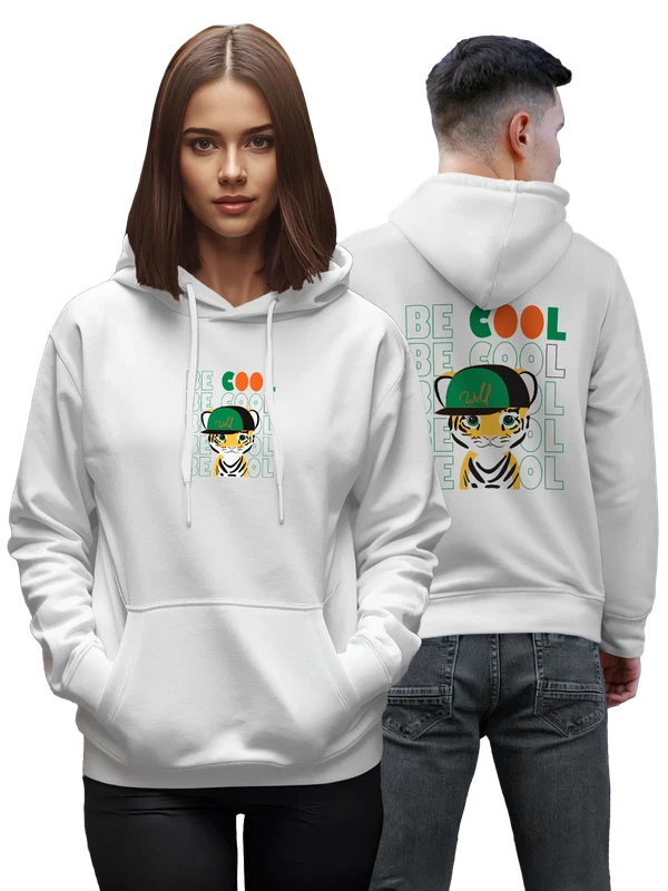 Худи тигр в бейсболке be cool — Белая, фото 1