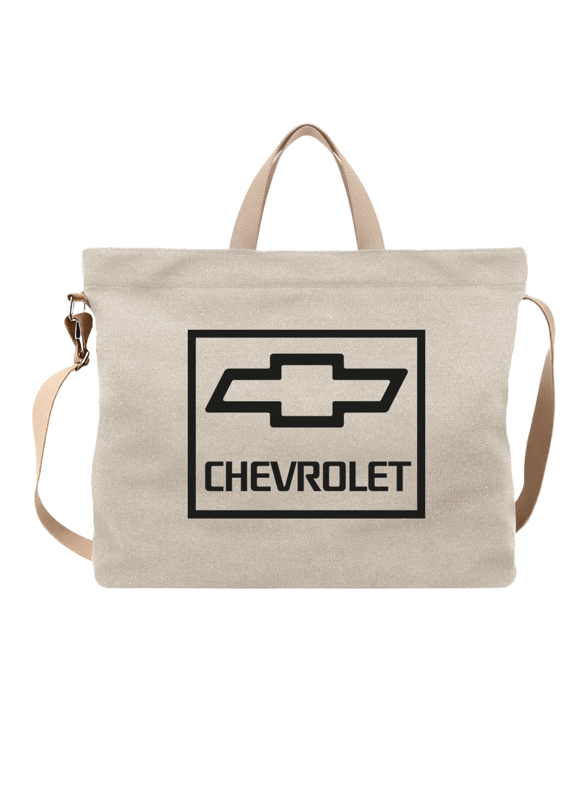 Сумка Chevrolet белая с принтом — ретро табличка — Белая, фото 1