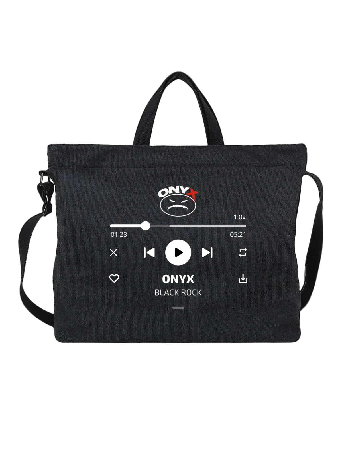 Сумка Onyx Black rock чёрная с принтом — футболка подростку — Чёрная, фото 1