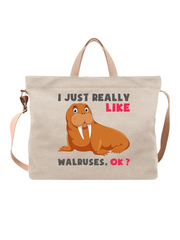 Сумка морж I like walruses — Белая, фото 1