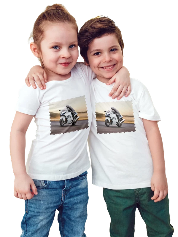 Футболка мотоцикл Suzuki Hayabusa Racing — Белая, фото 1