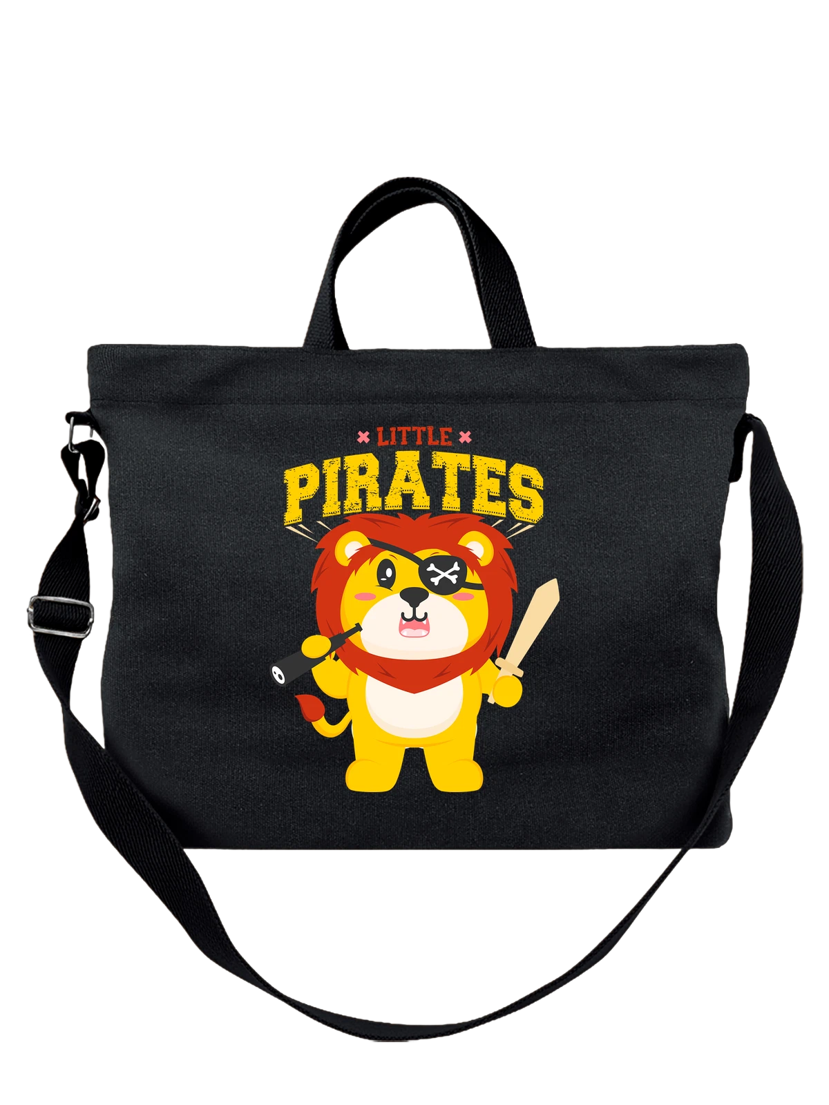 Сумка Лев пират little pirates чёрная с принтом — животный мир — Чёрная, фото 1