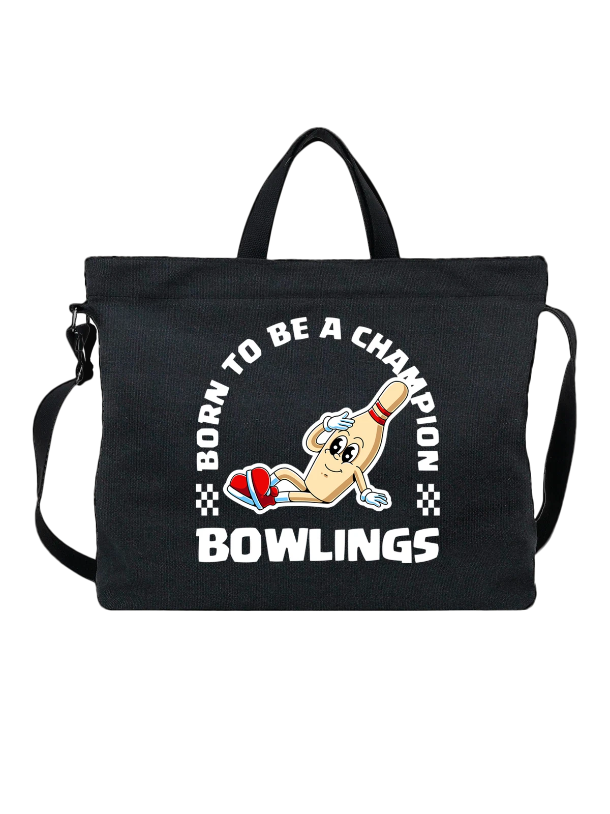 Сумка Боулинг bowlings чёрная с принтом — флористика — Чёрная, фото 1