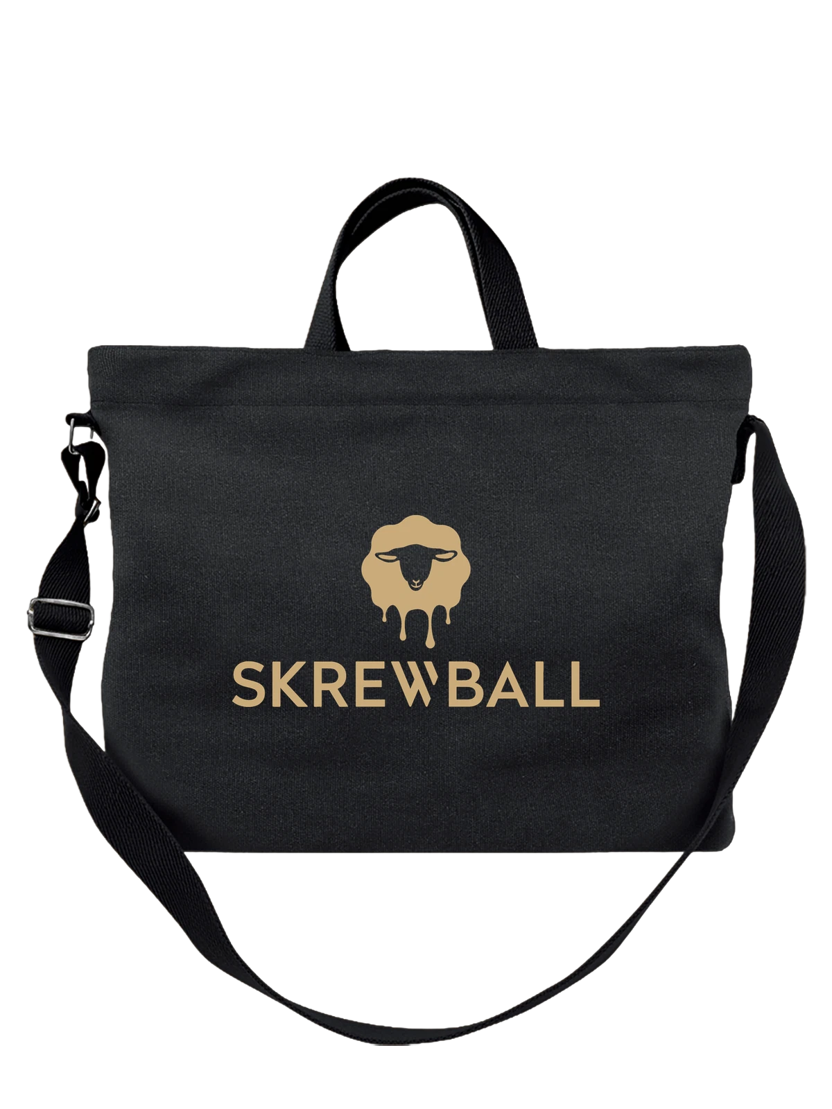 Сумка Skrewball чёрная с принтом — современная айдентика — Чёрная, фото 1