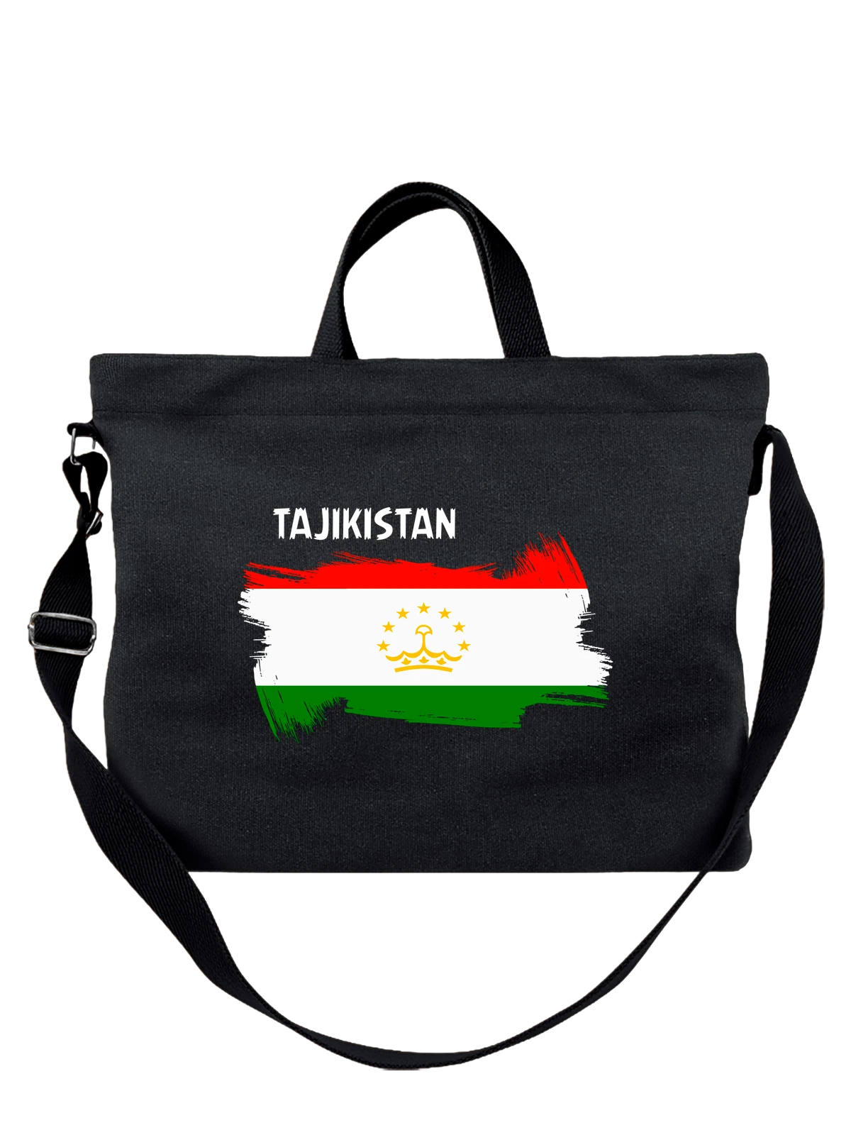 Сумка Флаг Таджикистана Tajikistan чёрная с принтом — патриотический принт — Чёрная, фото 1