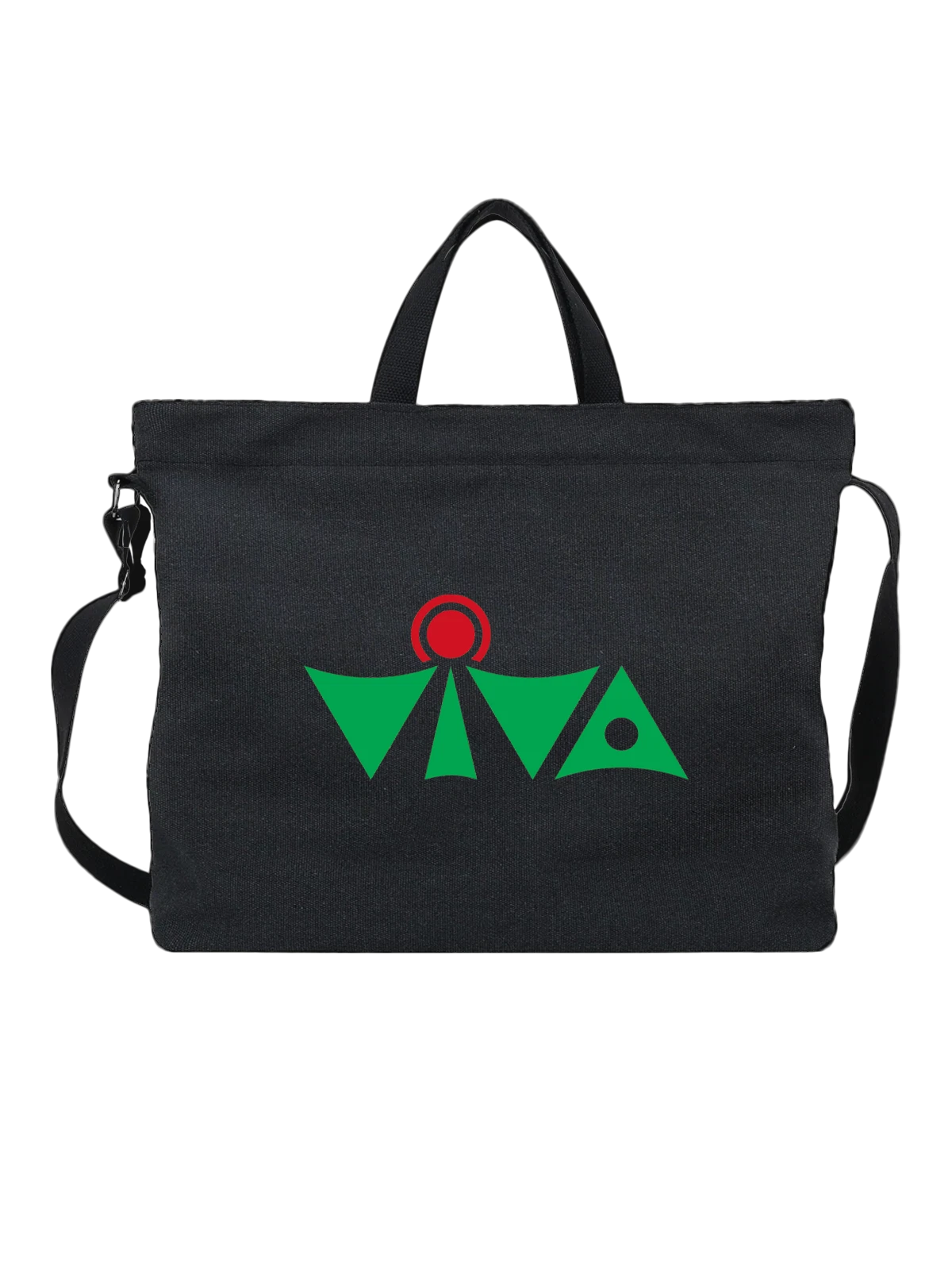 Сумка Viva чёрная с принтом — современная айдентика — Чёрная, фото 1