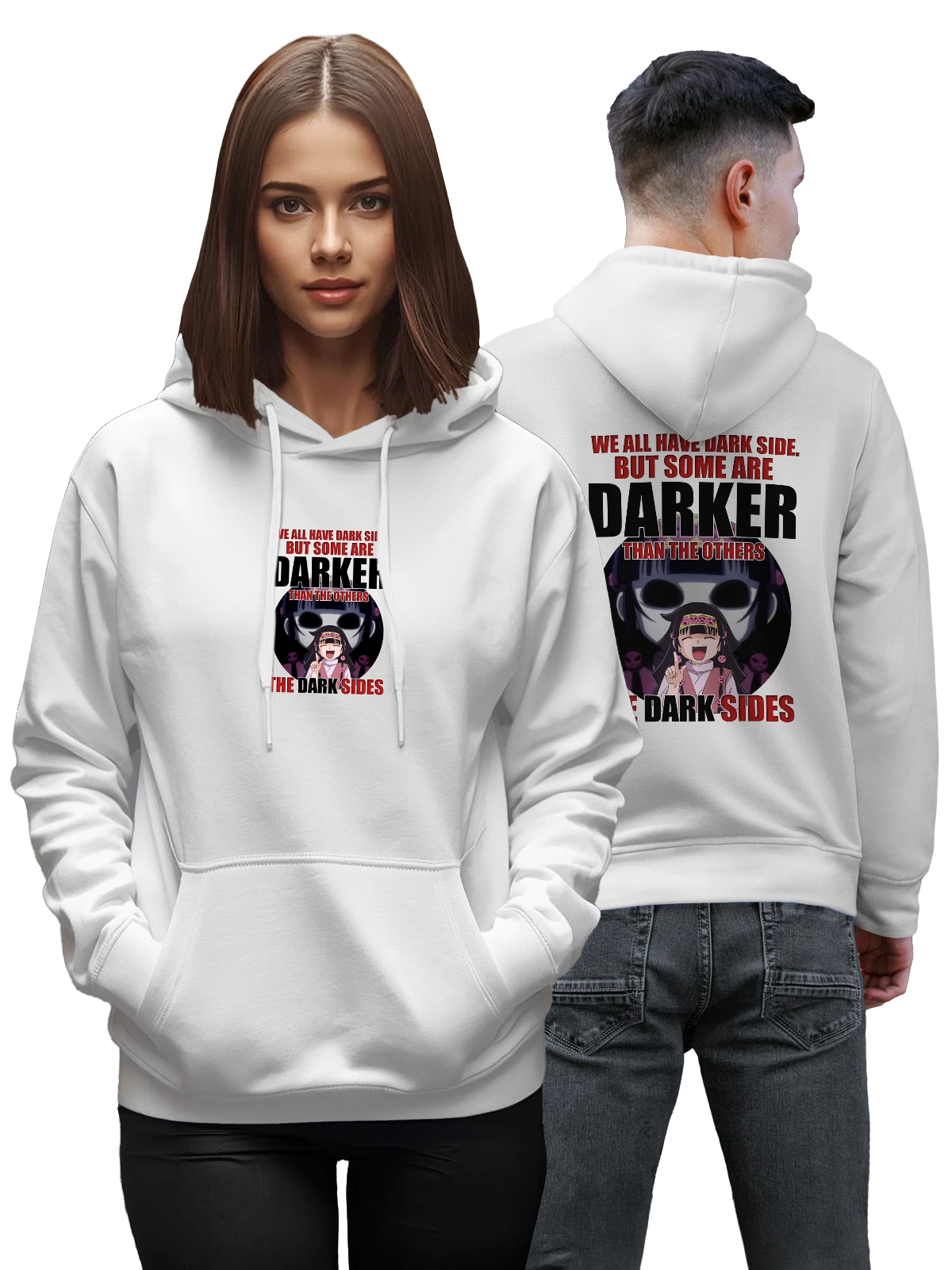Худи Аниме девочка Darker Than Black белое с принтом — надпись — Белая, фото 1