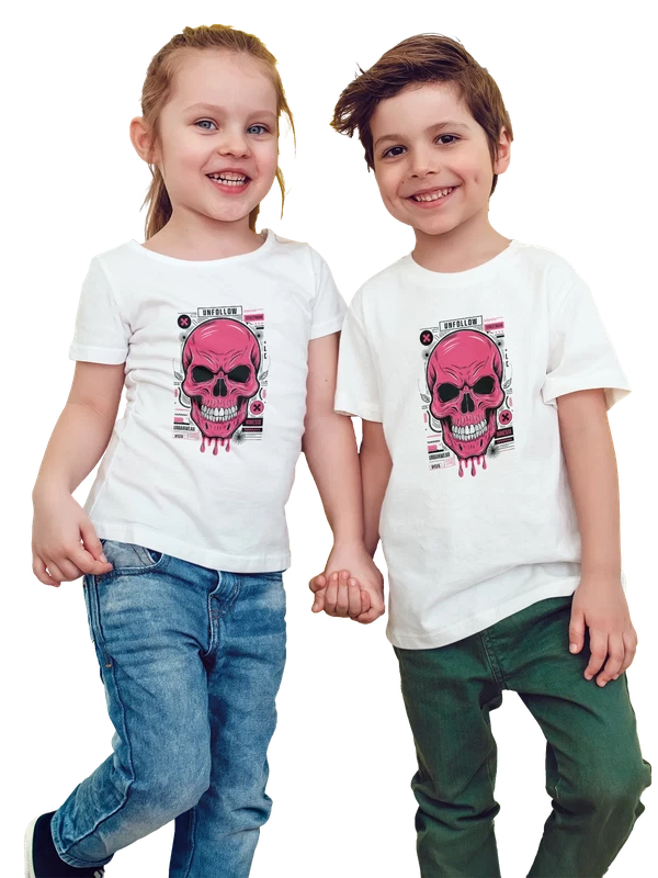 Футболка Розовый Череп Cartoon Streetwear Улица Граффити — Белая, фото 1