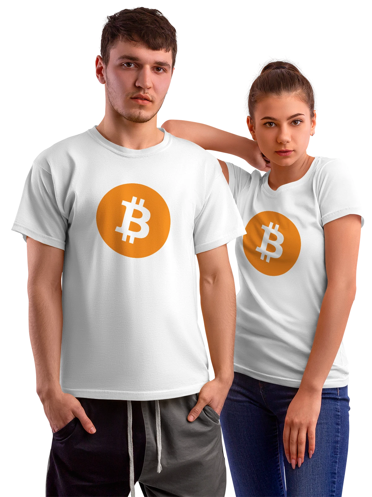 Футболка Биткоин белая с принтом — мужской casual — Белая, фото 1