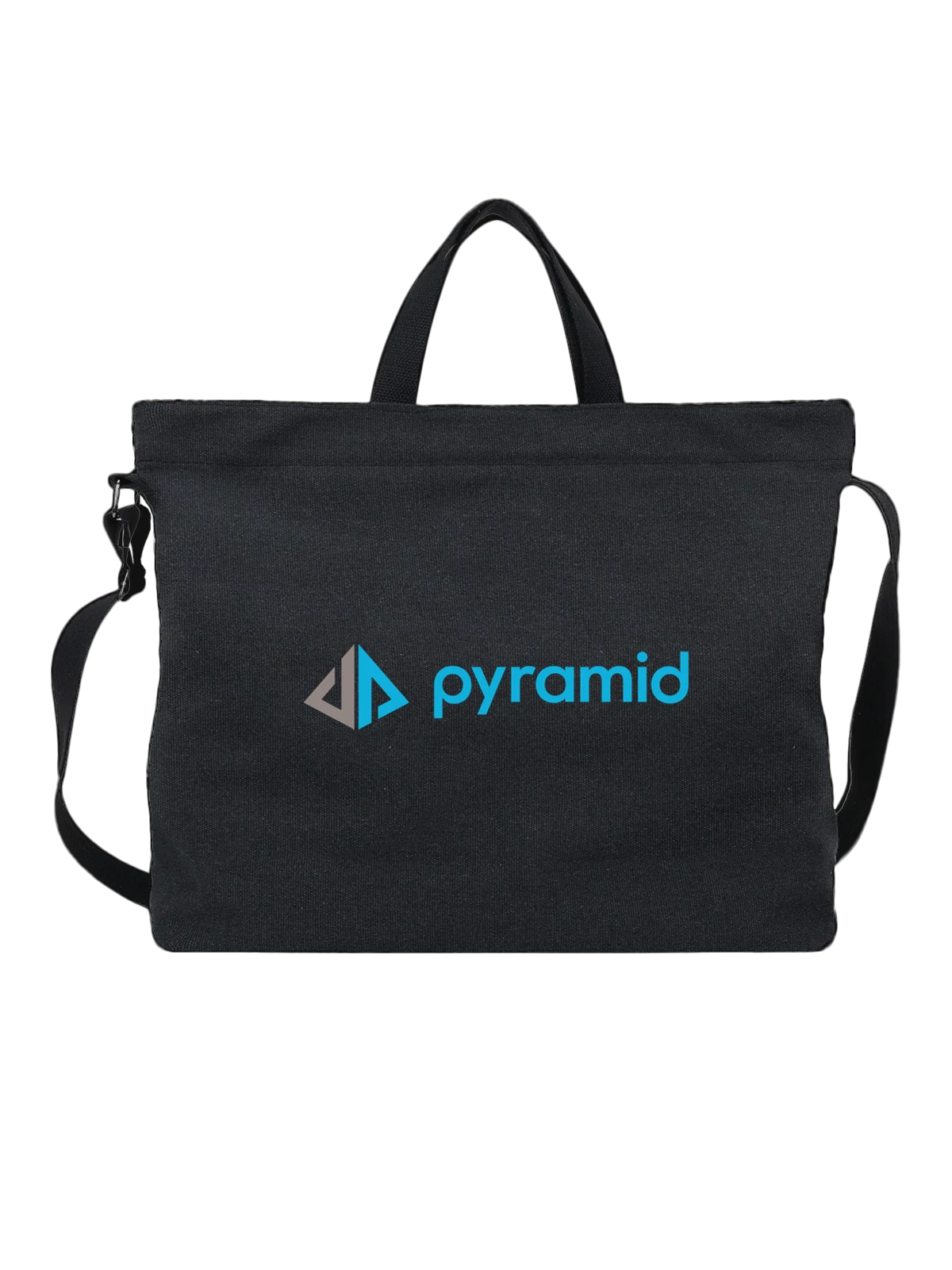Сумка Pyramid чёрная с принтом — современная айдентика — Чёрная, фото 1