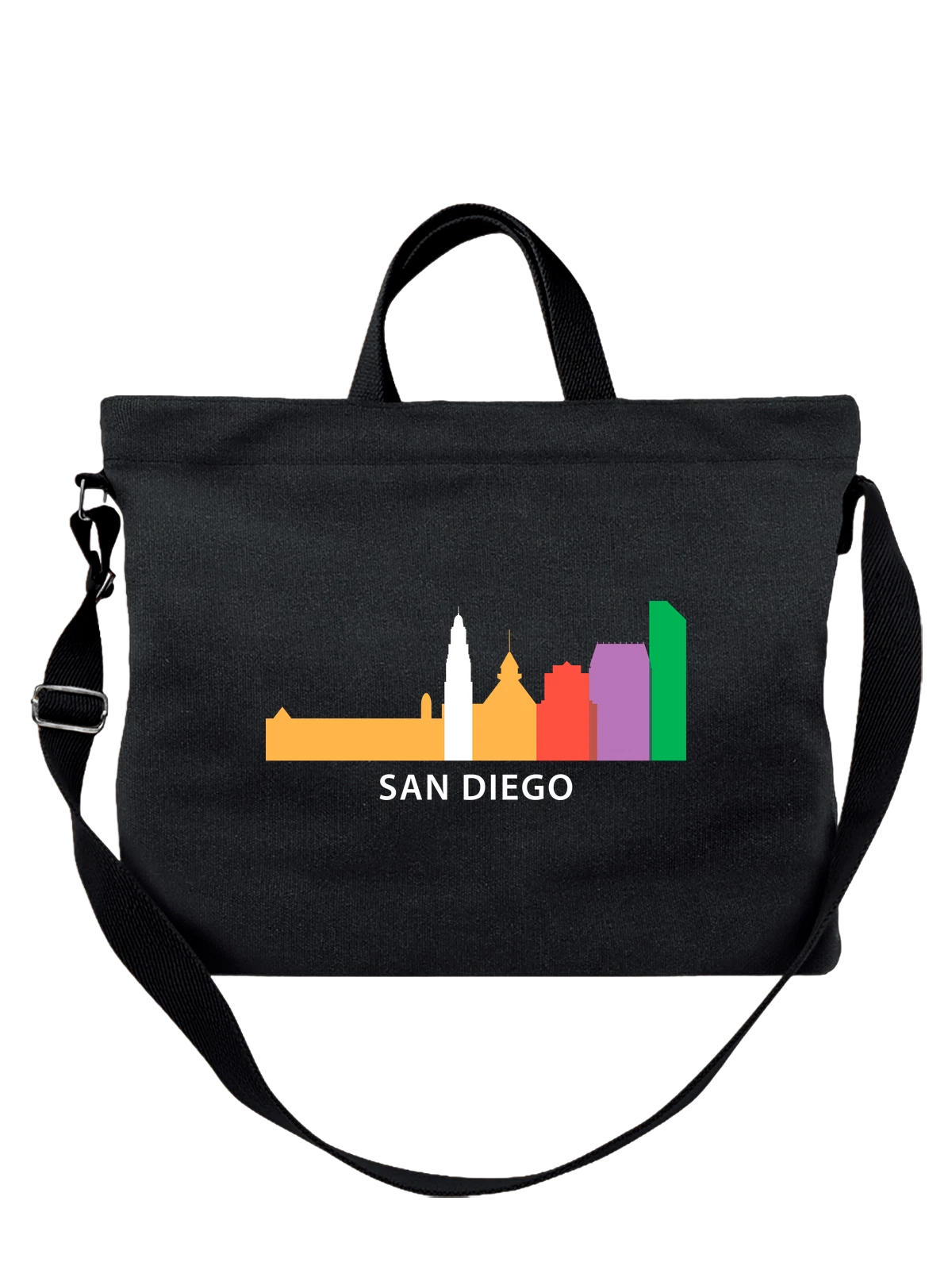 Сумка Сан Диего San Diego чёрная с принтом — футболка подростку — Чёрная, фото 1