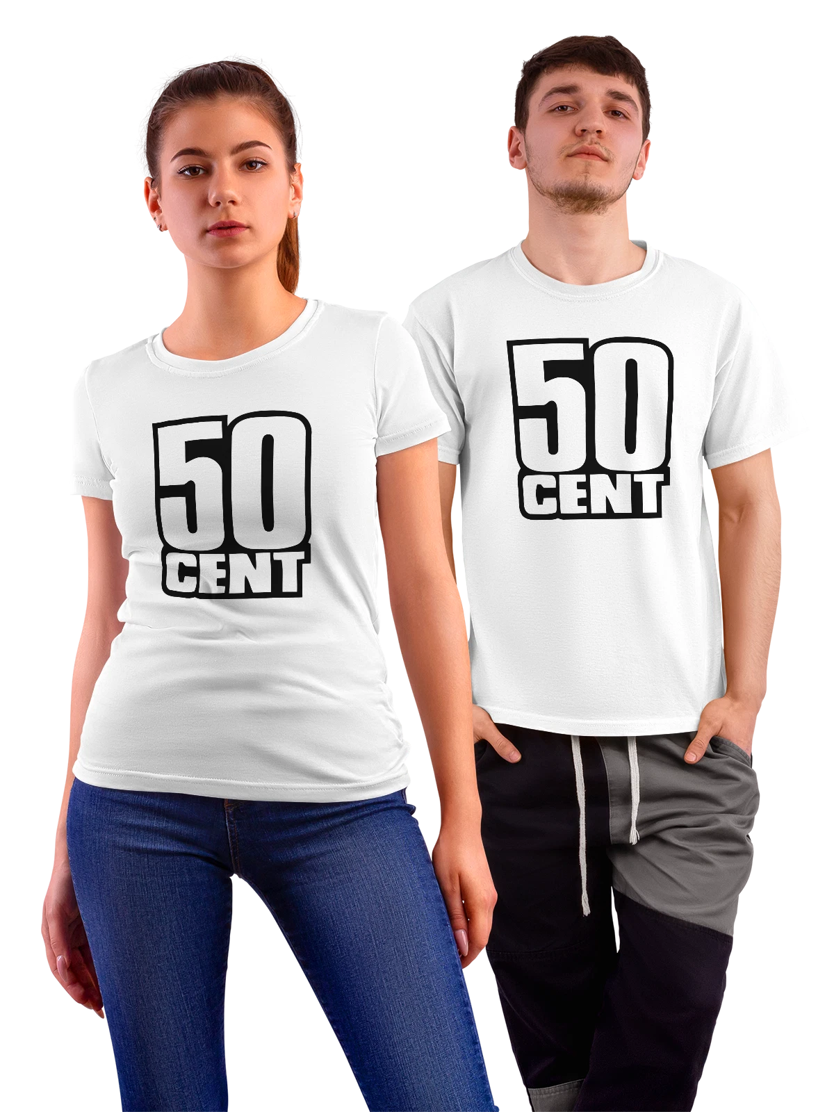 Футболка 50 Cent логотип белая с принтом — футболка с принтом — Белая, фото 1