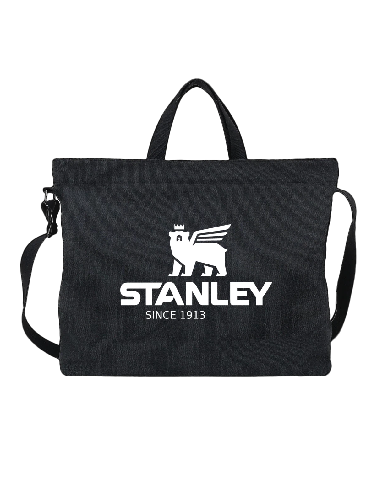 Сумка Stanley чёрная с принтом — фирменная символика — Чёрная, фото 1