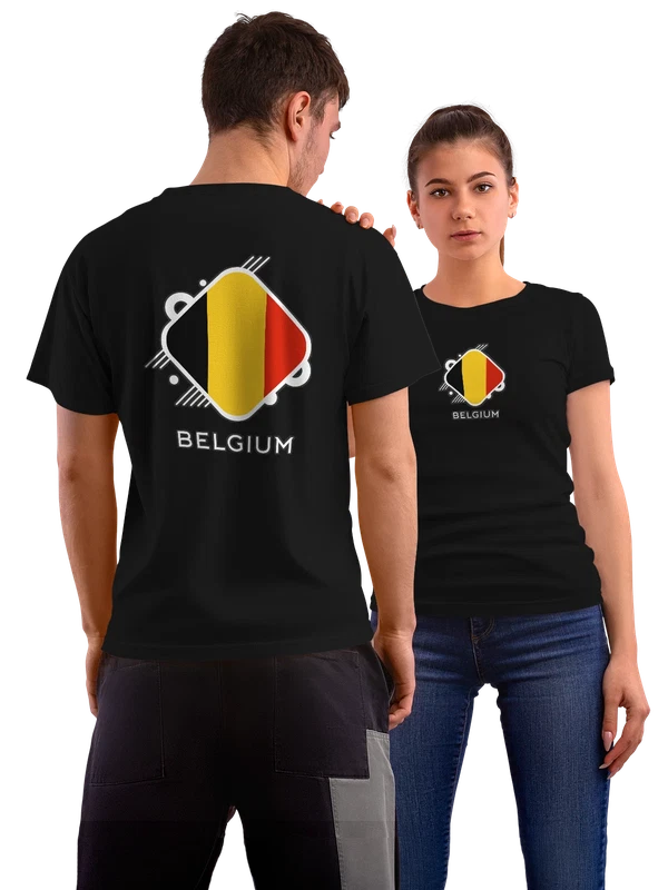Футболка флаг Бельгии Belgium — Чёрная, фото 1