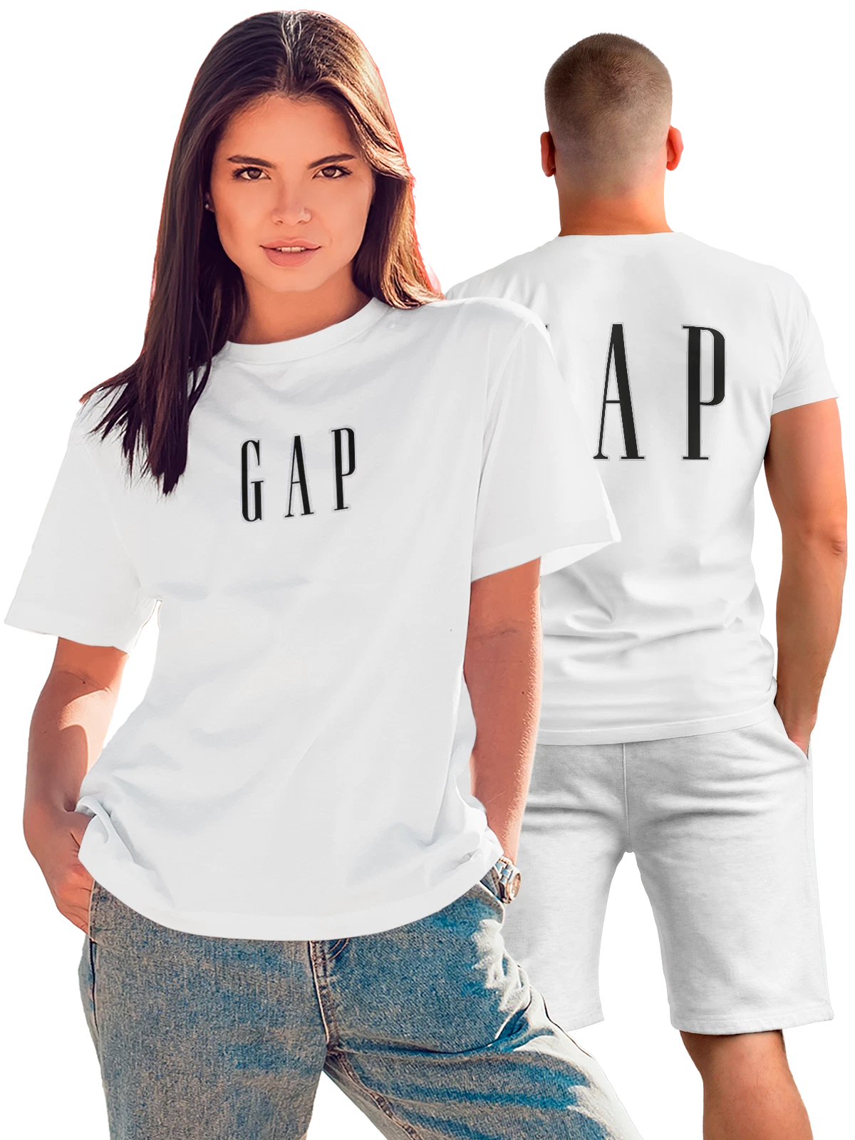 Футболка Gap белая с принтом на спине — мода девяностых — Белая, фото 1