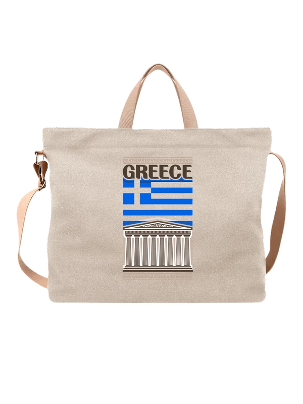 Сумка с флагом Греции Greece Парфенон — Белая, фото 1