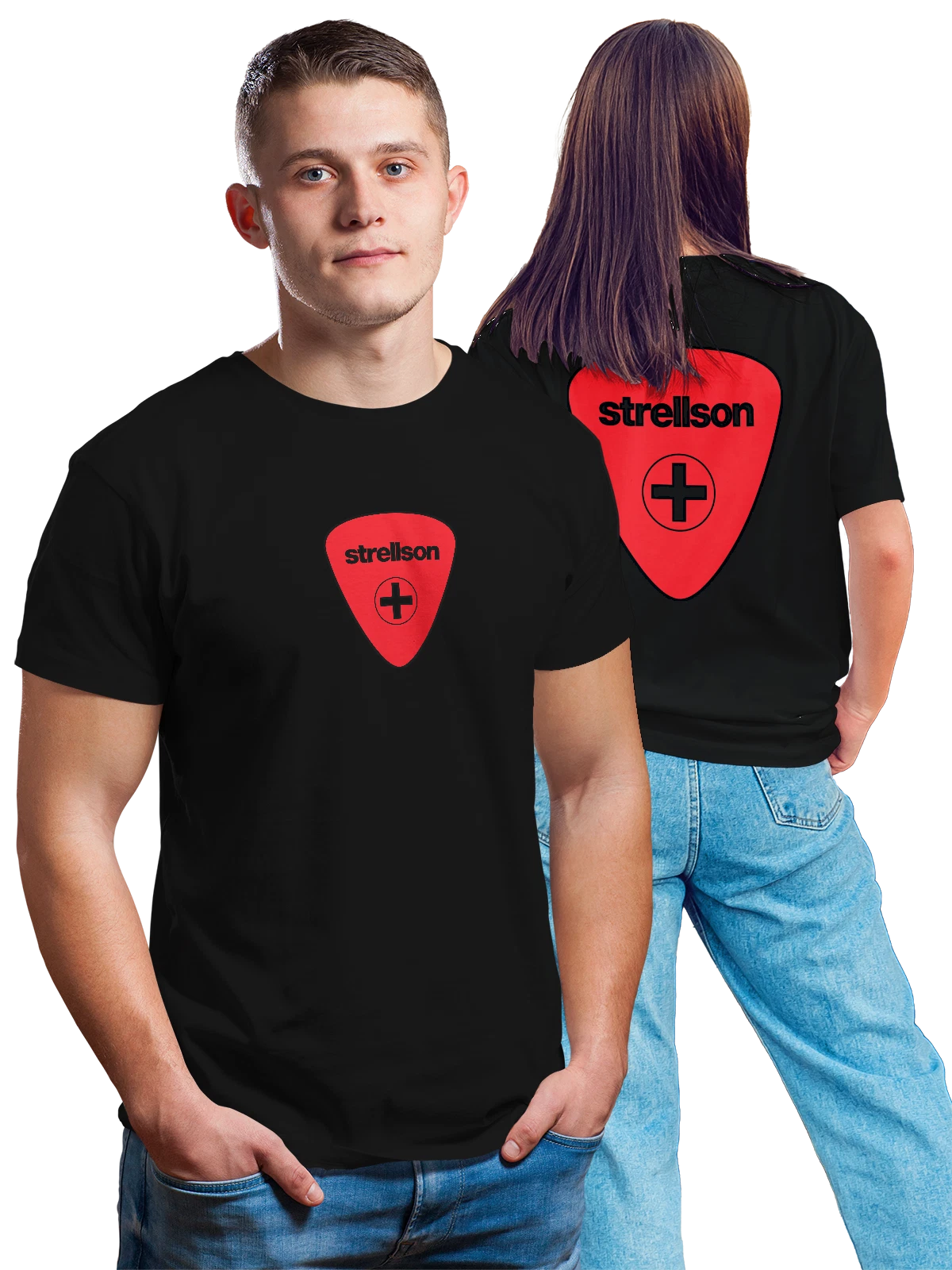 Футболка Strellson чёрная с принтом на спине — деловой стиль — Чёрная, фото 1