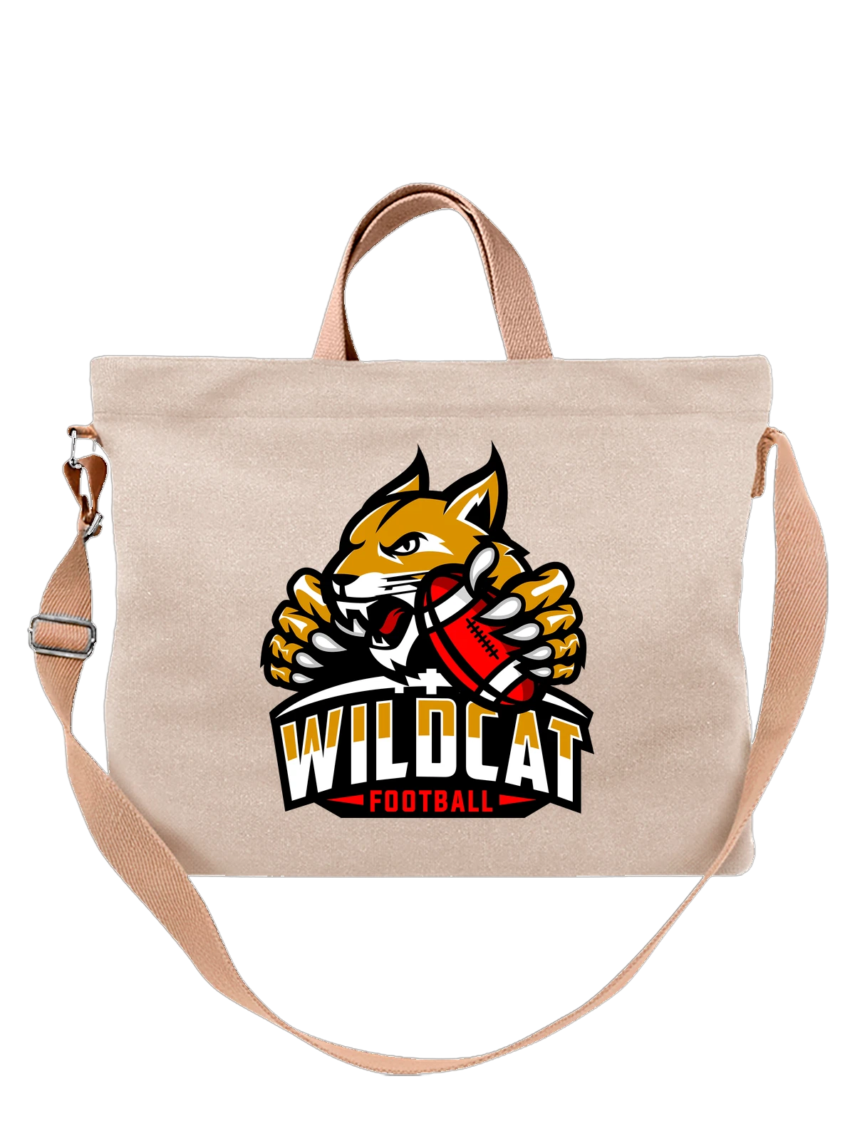 Сумка с пантерой wildcat football белая с принтом — подарок кошатнику — Белая, фото 1