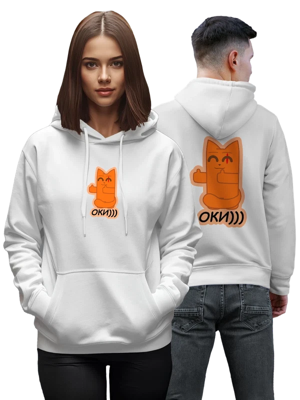 Худи кот оки — Белая, фото 1