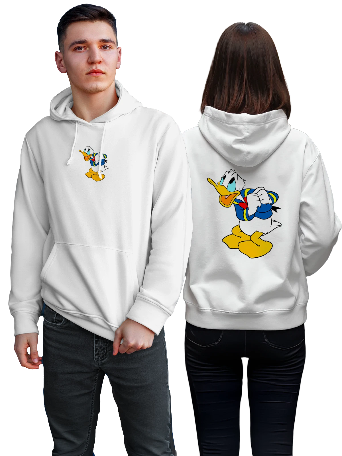 Худи Дональд Дак Donald Duck белое с принтом — классическая анимация — Белая, фото 1